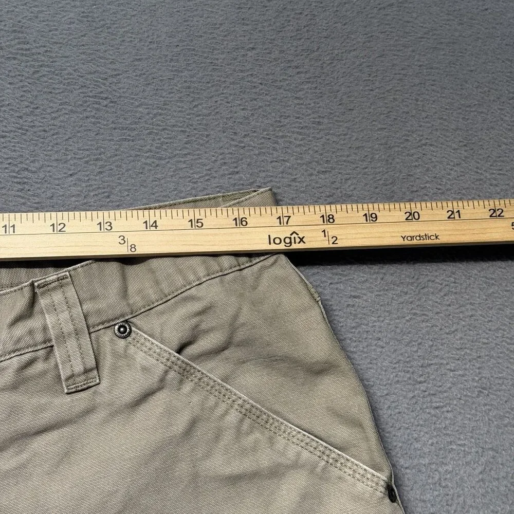 Columbia Mens 34 Carpenter Cargo Shorts Beige Canvas 9” Inseam Utility Hiking